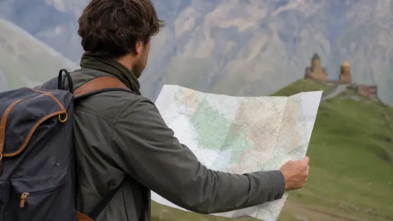 Voyageur vérifiant si la Géorgie est un pays dangereux