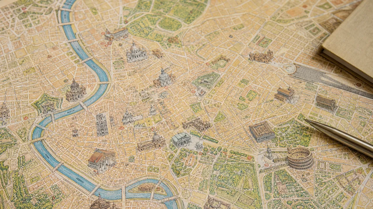Carte de Rome pour estimer combien de jours visiter Rome